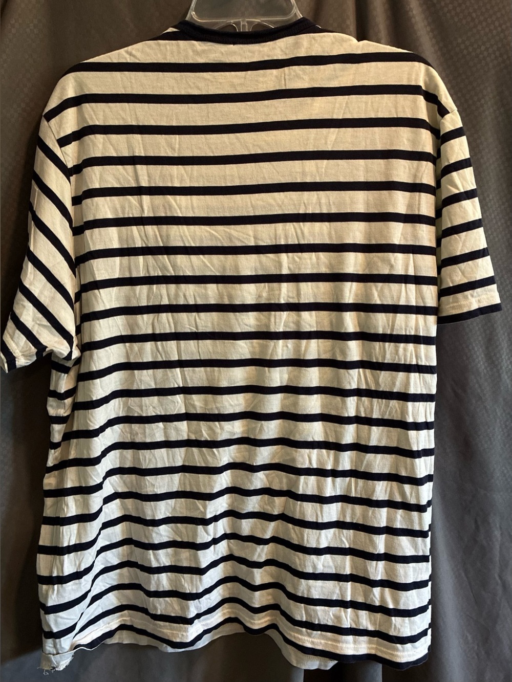Sunspel Men's Classic T-shirt in Ecru/Navy Breton Stripe, Crew Neck; Size XXL - Picture 5 of 8